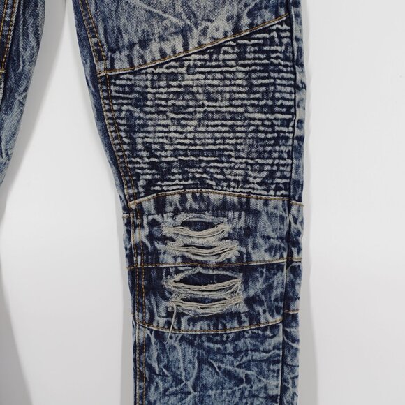 CJ Black Premium Distressed Ripped Denim Slim Fit Jeans W28 L30 Streetwear - Picture 3 of 12